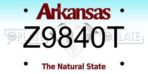 Z9840T Arkansas License Plate