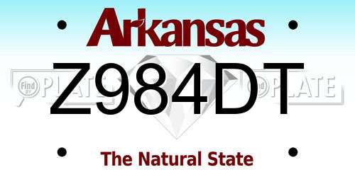 Z984DT Arkansas License Plate