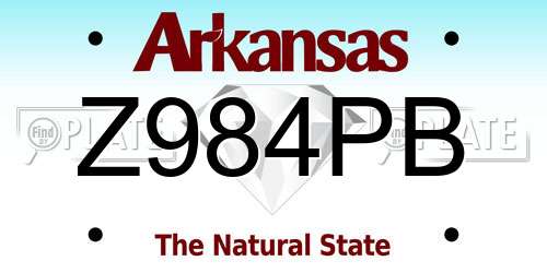 Z984PB Arkansas License Plate