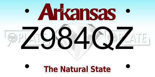 Z984QZ Arkansas License Plate
