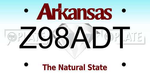 Z98ADT Arkansas License Plate