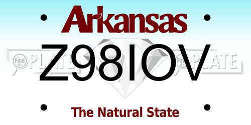 Z98IOV Arkansas License Plate