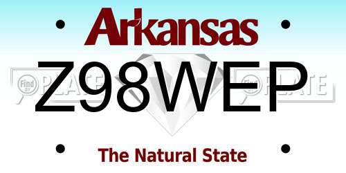 Z98WEP Arkansas License Plate
