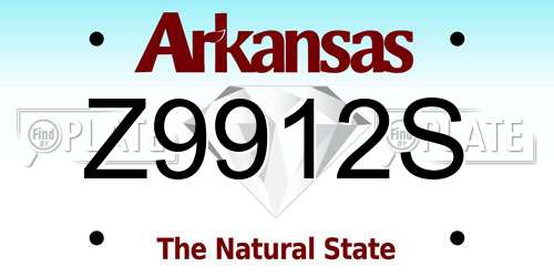 Z9912S Arkansas License Plate