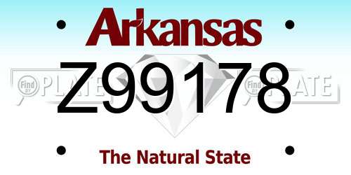 Z99178 Arkansas License Plate