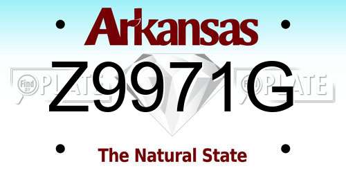 Z9971G Arkansas License Plate