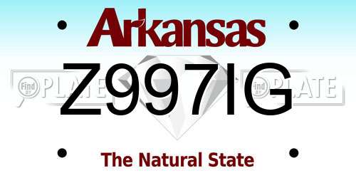 Z997IG Arkansas License Plate