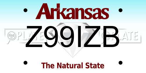 Z99IZB Arkansas License Plate