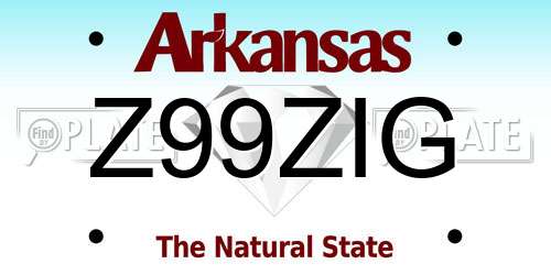Z99ZIG Arkansas License Plate