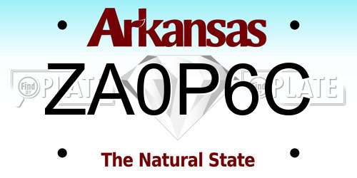 ZA0P6C Arkansas License Plate