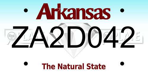 ZA2D042 Arkansas License Plate