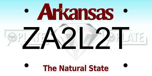 ZA2L2T Arkansas License Plate