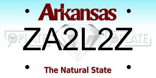 ZA2L2Z Arkansas License Plate