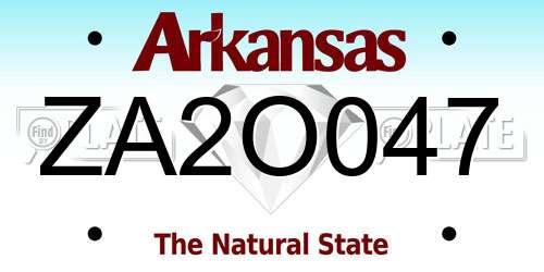 ZA2O047 Arkansas License Plate