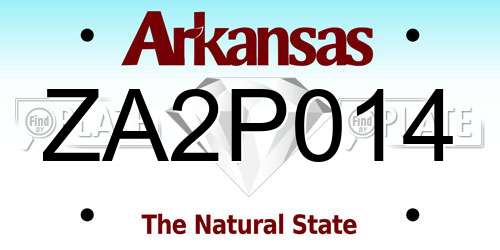 ZA2P014 Arkansas License Plate