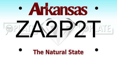 ZA2P2T Arkansas License Plate