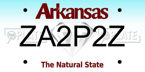 ZA2P2Z Arkansas License Plate