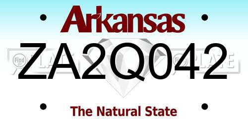 ZA2Q042 Arkansas License Plate