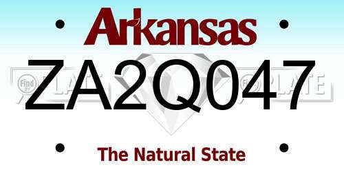 ZA2Q047 Arkansas License Plate