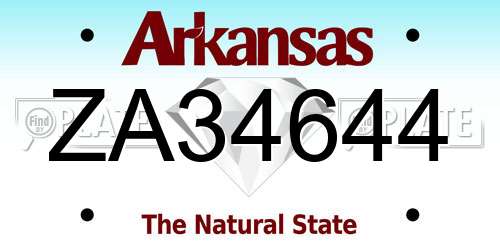 ZA34644 Arkansas License Plate