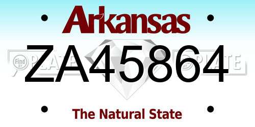 ZA45864 Arkansas License Plate