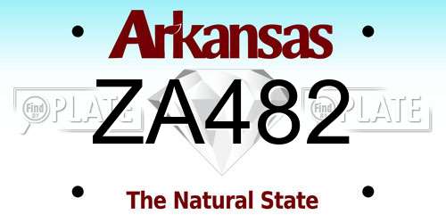 ZA482 Arkansas License Plate