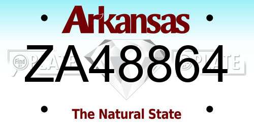 ZA48864 Arkansas License Plate