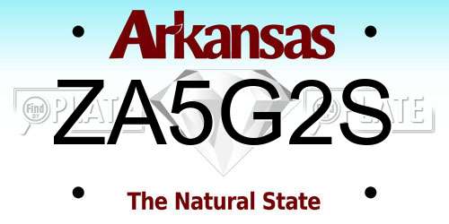 ZA5G2S Arkansas License Plate