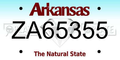 ZA65355 Arkansas License Plate