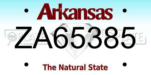 ZA65385 Arkansas License Plate