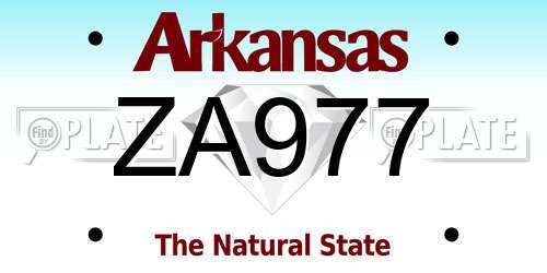 ZA977 Arkansas License Plate