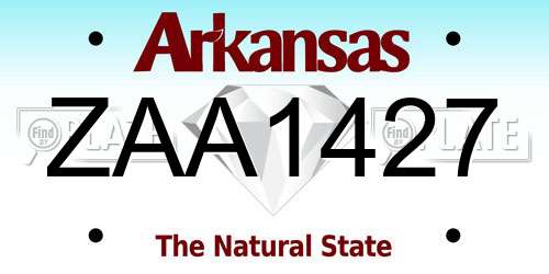 ZAA1427 Arkansas License Plate
