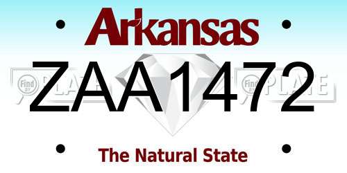 ZAA1472 Arkansas License Plate