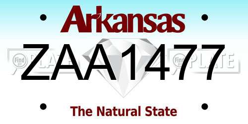 ZAA1477 Arkansas License Plate