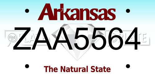 ZAA5564 Arkansas License Plate