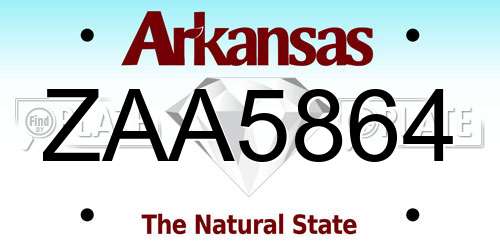 ZAA5864 Arkansas License Plate