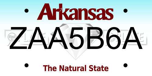 ZAA5B6A Arkansas License Plate