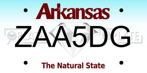 ZAA5DG Arkansas License Plate