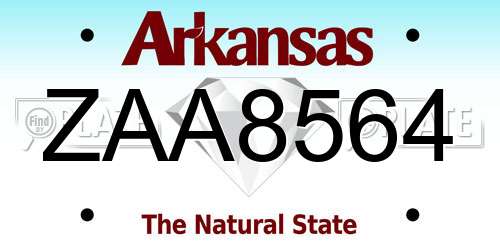 ZAA8564 Arkansas License Plate