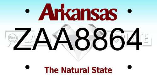 ZAA8864 Arkansas License Plate