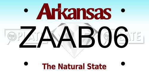 ZAAB06 Arkansas License Plate