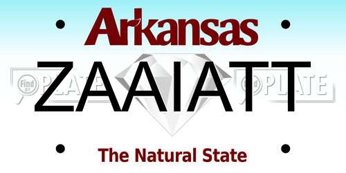 ZAAIATT Arkansas License Plate