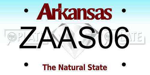 ZAAS06 Arkansas License Plate