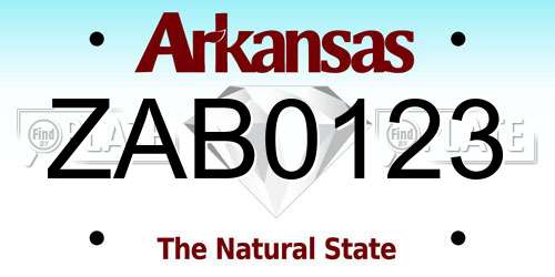 ZAB0123 Arkansas License Plate