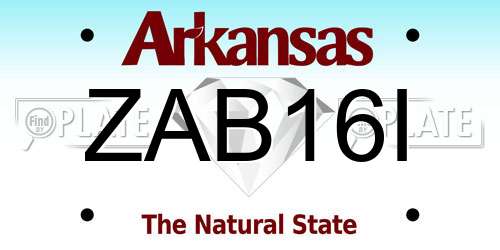 ZAB16I Arkansas License Plate