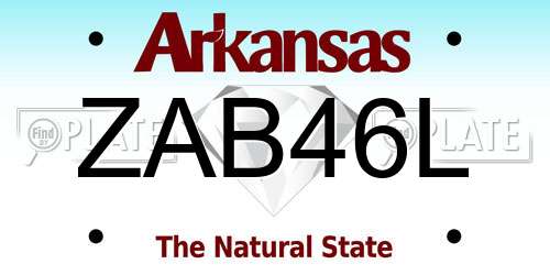 ZAB46L Arkansas License Plate
