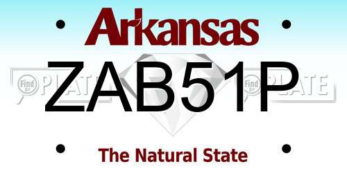 ZAB51P Arkansas License Plate