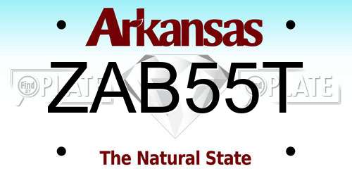 ZAB55T Arkansas License Plate