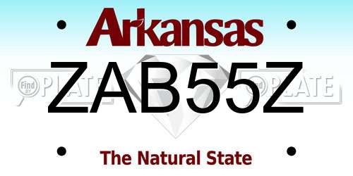 ZAB55Z Arkansas License Plate