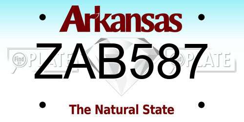 ZAB587 Arkansas License Plate